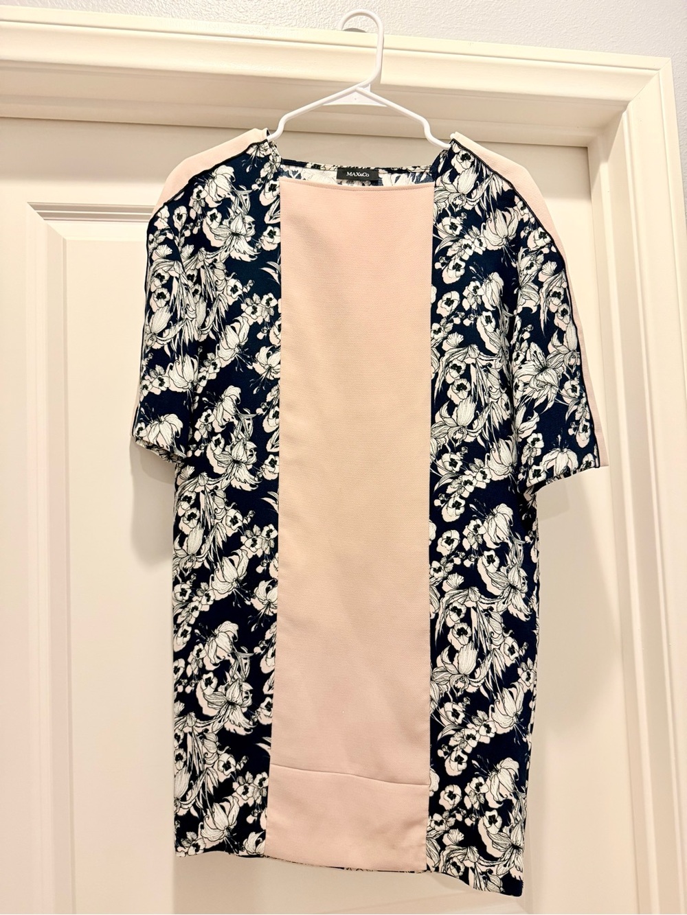 MAX&Co. Floral Colorblock Shift Dress Navy Blush – Women’s Size 2